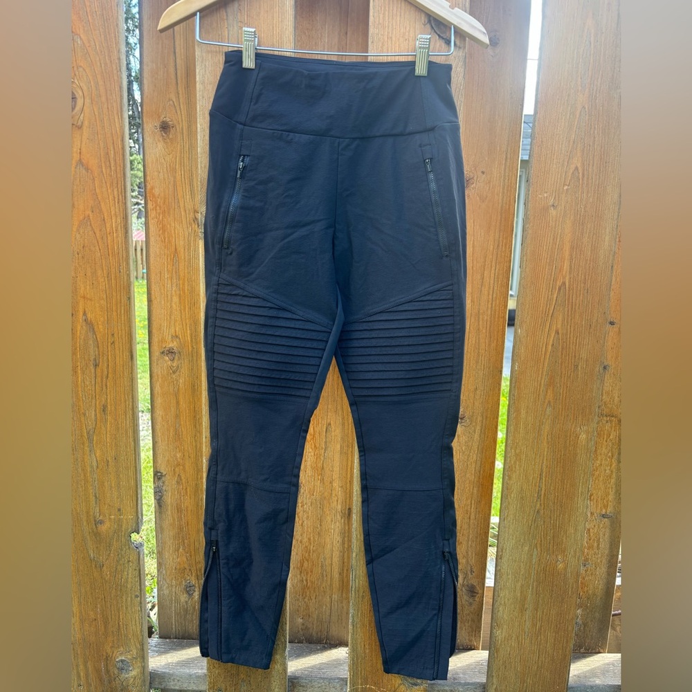 Athleta Black Headlands Hybrid Moto Leggings